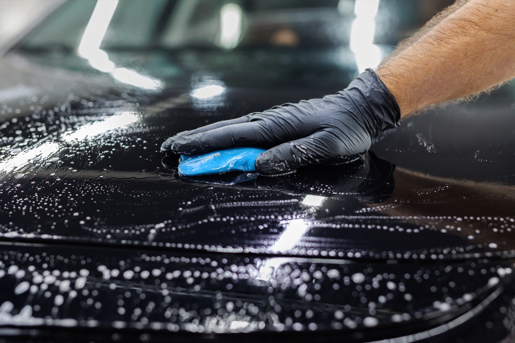 Ceramic protection application on a vehicle panel